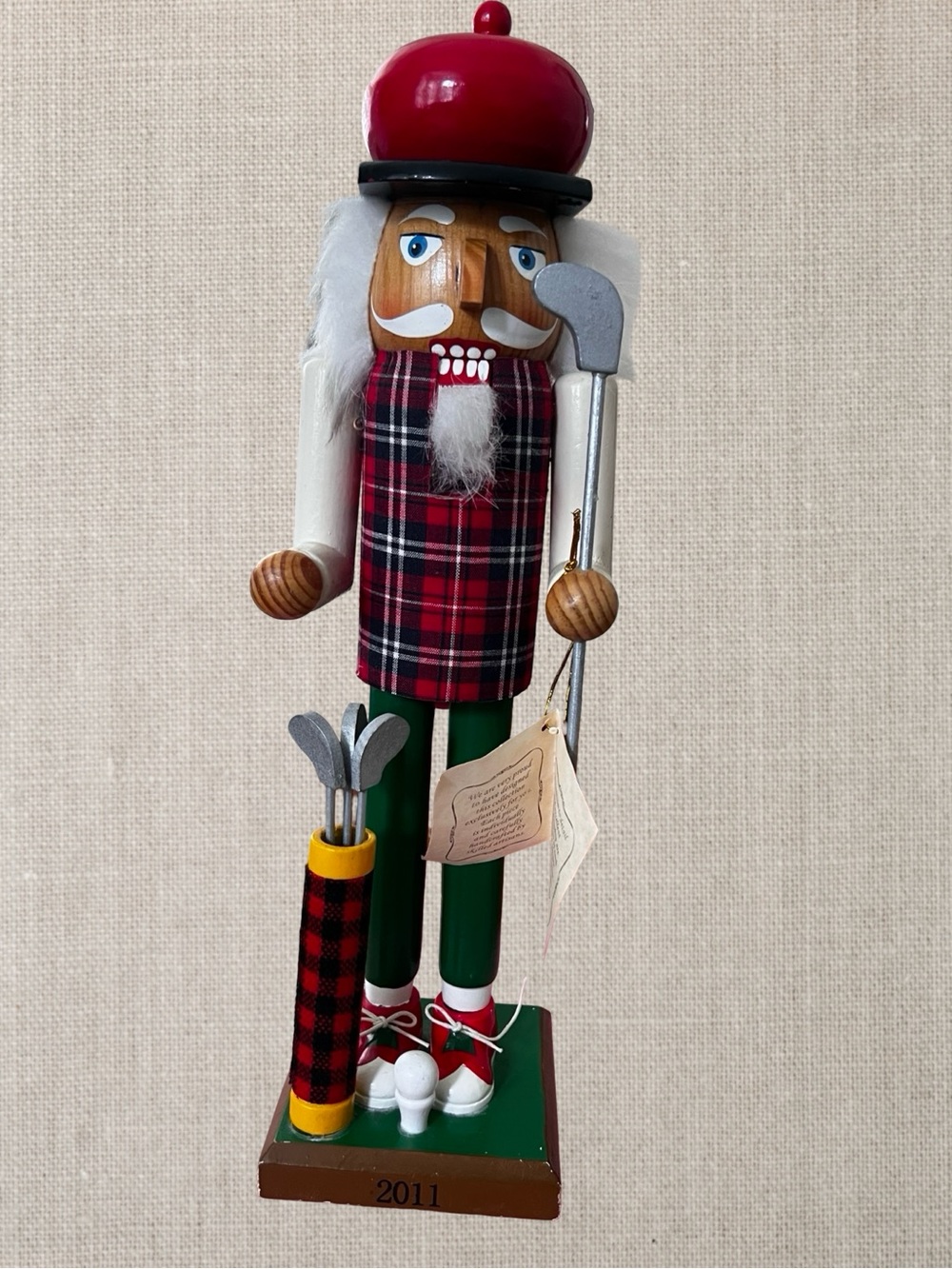 Limited Edition 2011 Holiday Golfer Wooden Nutcracker 14" with Tag - Rare